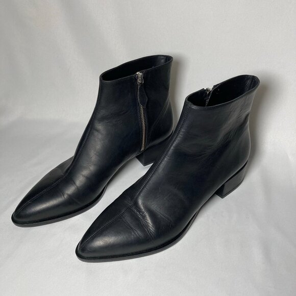 Sylven New York Cassidy Black Calf Leather Nappa Boots - Picture 4 of 12